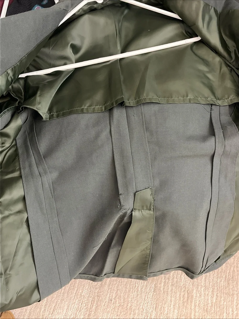 Vintage Men’s Green Army Coat Jacket Size 46R Heavy Wool Blend